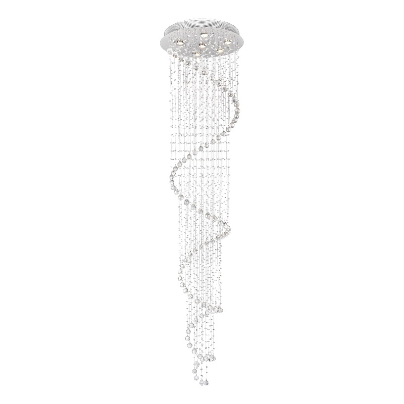 CWI Lighting Spiral 6 Light Transitional Metal Flush Mount Light in Chrome
