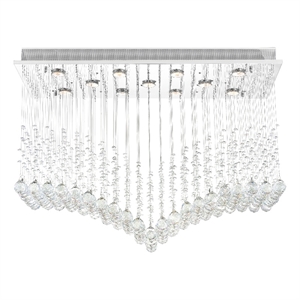 CWI Lighting Twinkle 11 Light Transitional Metal Flush Mount Light in Chrome