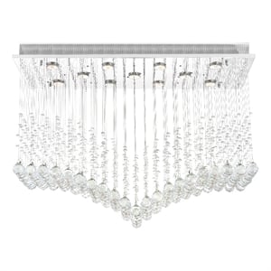 CWI Lighting Twinkle 11 Light Transitional Metal Flush Mount Light in Chrome