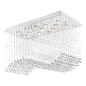 CWI Lighting Twinkle 11 Light Transitional Metal Flush Mount Light in Chrome