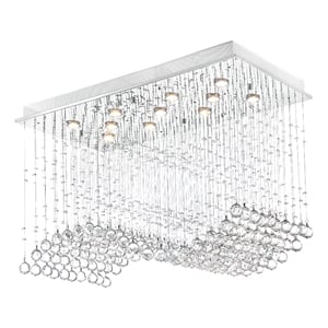 CWI Lighting Twinkle 11 Light Transitional Metal Flush Mount Light in Chrome