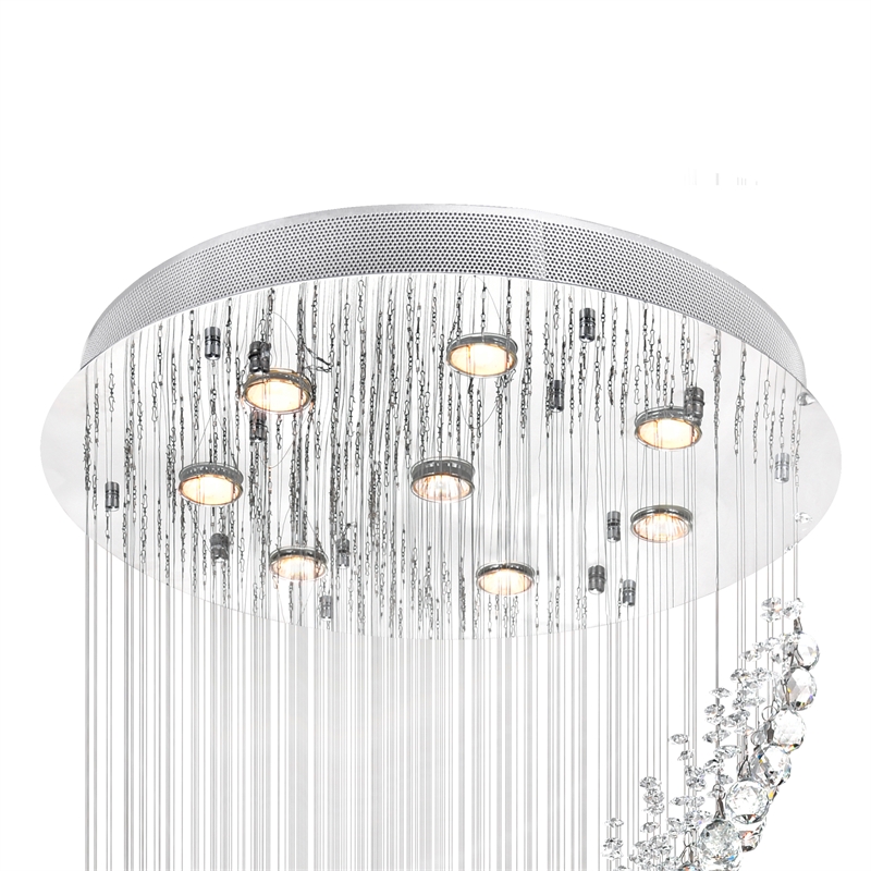 CWI Lighting Ribbon 8 Light Transitional Metal Flush Mount Light in Chrome