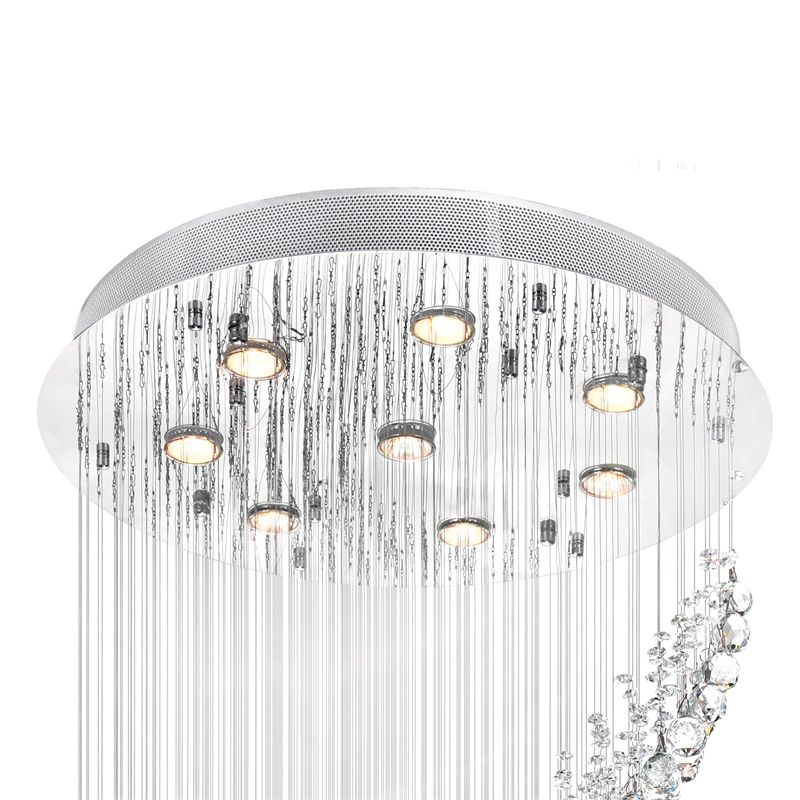 CWI Lighting Ribbon 8 Light Transitional Metal Flush Mount Light in Chrome