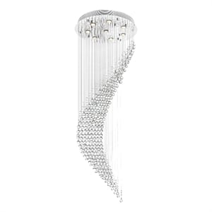 CWI Lighting Ribbon 8 Light Transitional Metal Flush Mount Light in Chrome
