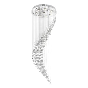 CWI Lighting Ribbon 8 Light Transitional Metal Flush Mount Light in Chrome