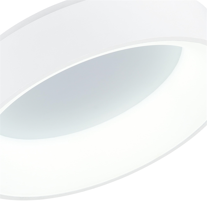 CWI Lighting Arenal Drum Shade Metal LED Flush Mount Light in White