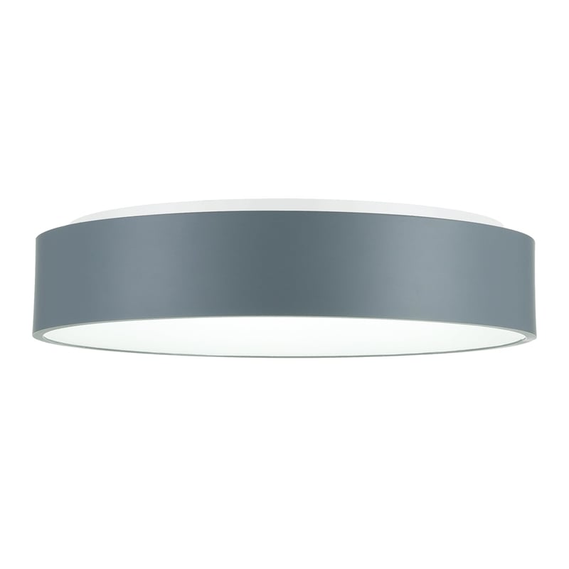 CWI Lighting Arenal Drum Shade Metal LED Flush Mount Light in Gray/White