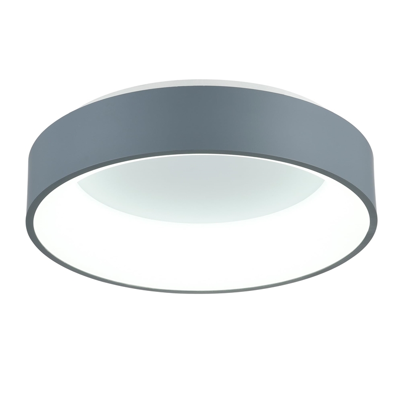 CWI Lighting Arenal Drum Shade Metal LED Flush Mount Light in Gray/White