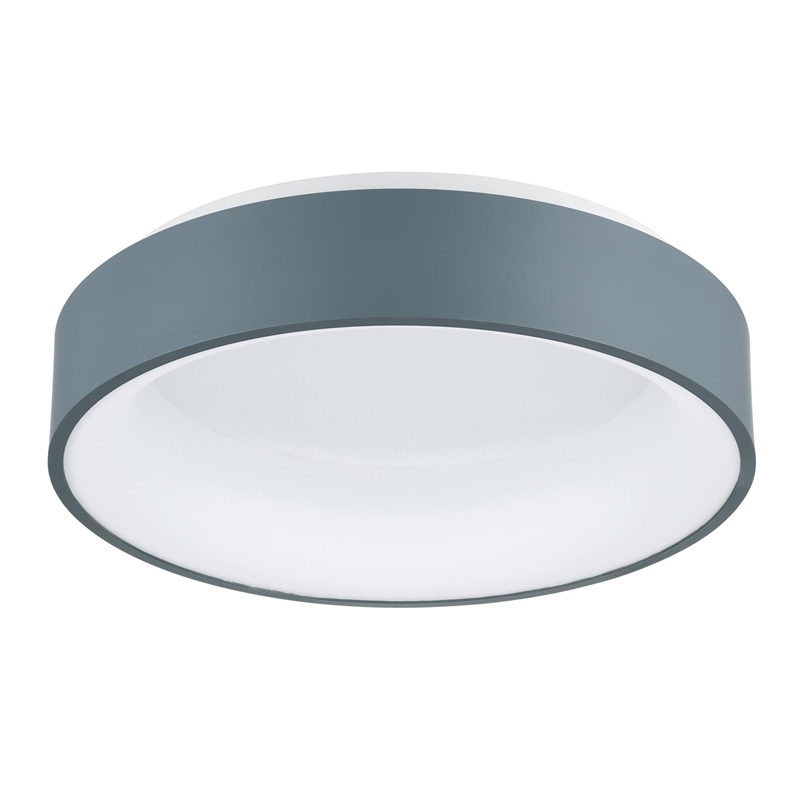 CWI Lighting Arenal Drum Shade Metal LED Flush Mount Light in Gray/White