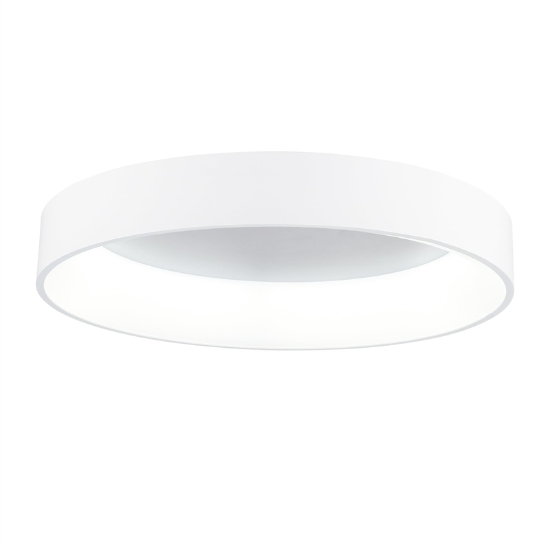 CWI Lighting Arenal Drum Shade Metal LED Flush Mount Light in White