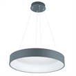 CWI Lighting Arenal Drum Shade Contemporary Metal LED Pendant in Gray/White