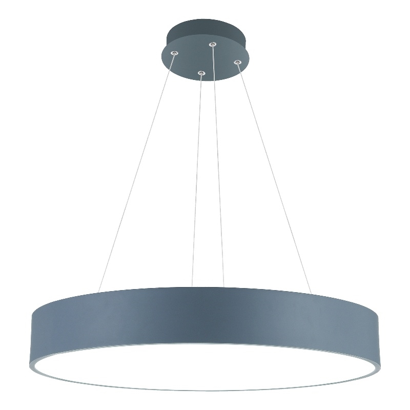 CWI Lighting Arenal Drum Shade Contemporary Metal LED Pendant in Gray/White