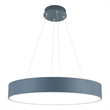 CWI Lighting Arenal Drum Shade Contemporary Metal LED Pendant in Gray/White