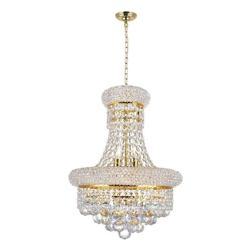 CWI Lighting Empire 6 Light Transitional Metal Chandelier in Gold
