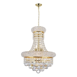 CWI Lighting Empire 6 Light Transitional Metal Chandelier in Gold