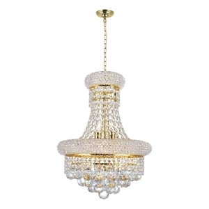 CWI Lighting Empire 6 Light Transitional Metal Chandelier in Gold