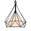 CWI Lighting Diamond 1 Light Down Contemporary Metal Pendant in Black