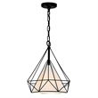 CWI Lighting Diamond 1 Light Down Contemporary Metal Pendant in Black
