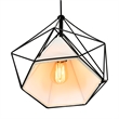 CWI Lighting Diamond 1 Light Down Contemporary Metal Pendant in Black