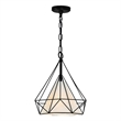 CWI Lighting Diamond 1 Light Down Contemporary Metal Pendant in Black