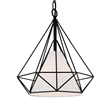 CWI Lighting Diamond 1 Light Down Contemporary Metal Pendant in Black
