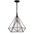 CWI Lighting Diamond 1 Light Down Contemporary Metal Pendant in Black