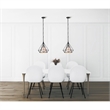 CWI Lighting Diamond 1 Light Down Contemporary Metal Pendant in Black