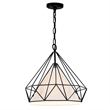 CWI Lighting Diamond 1 Light Down Contemporary Metal Pendant in Black