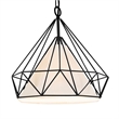 CWI Lighting Diamond 1 Light Down Contemporary Metal Pendant in Black
