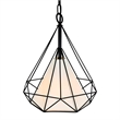 CWI Lighting Diamond 1 Light Down Contemporary Metal Pendant in Black