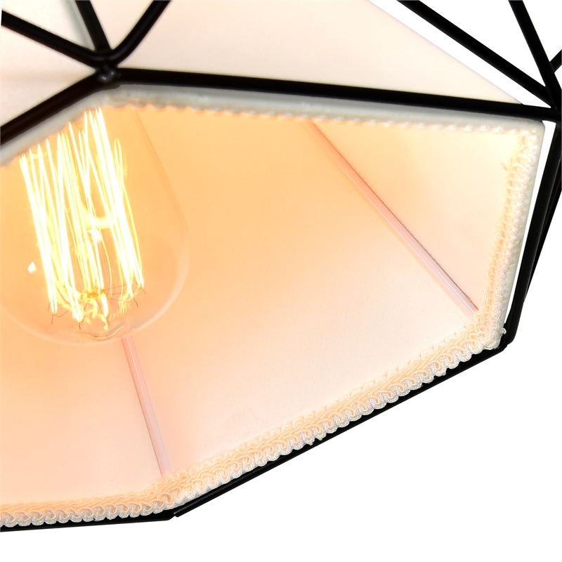 CWI Lighting Diamond 1 Light Down Contemporary Metal Pendant in Black