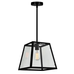 CWI Lighting Alyson 1 Light Down Farmhouse Metal Mini Pendant in Black
