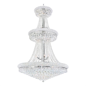 CWI Lighting Empire 34 Light Down Transitional Metal Chandelier in Chrome