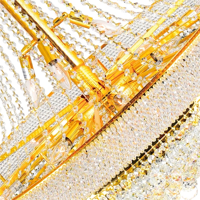 CWI Lighting Empire 38 Light Down Transitional Metal Chandelier in Gold