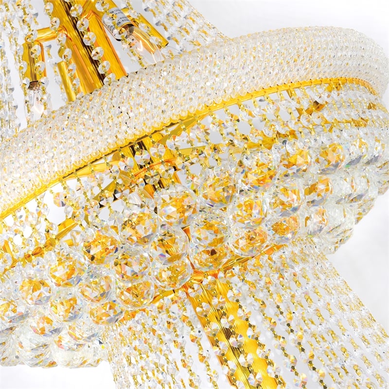 CWI Lighting Empire 38 Light Down Transitional Metal Chandelier in Gold