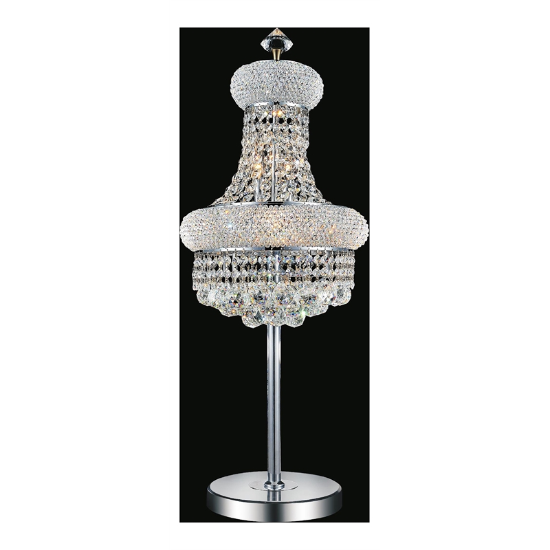 CWI Lighting Empire 14" 6light Transitional Metal Table Lamp in Chrome