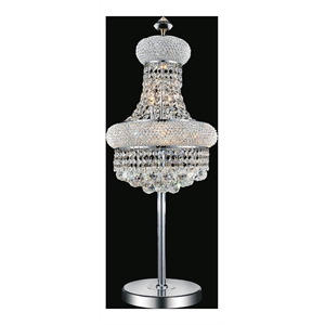 cwi lighting empire 6 light transitional metal table lamp in chrome
