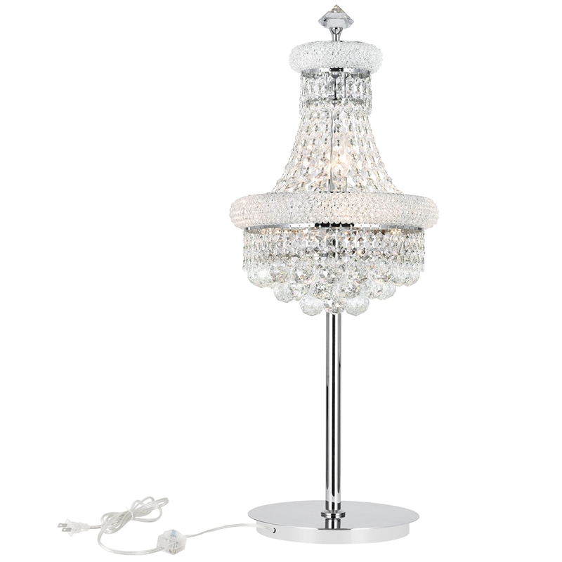 CWI Lighting Empire 6 Light Transitional Metal Table Lamp in Chrome