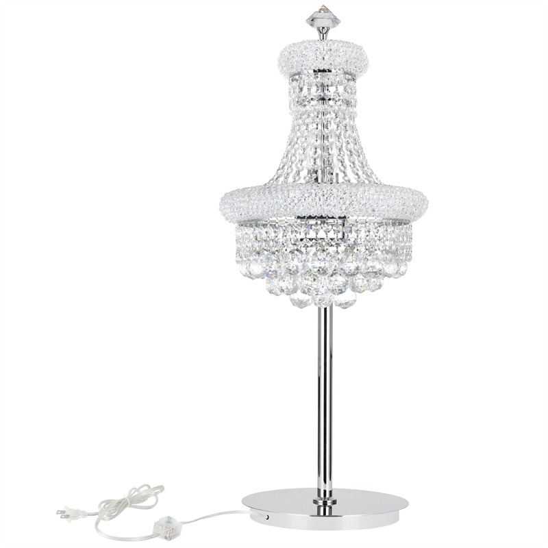CWI Lighting Empire 6 Light Transitional Metal Table Lamp in Chrome
