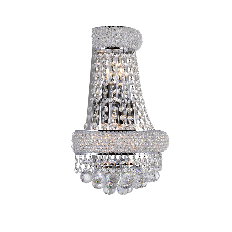 CWI Lighting Empire 3 Light Transitional Metal Wall Sconce in Chrome