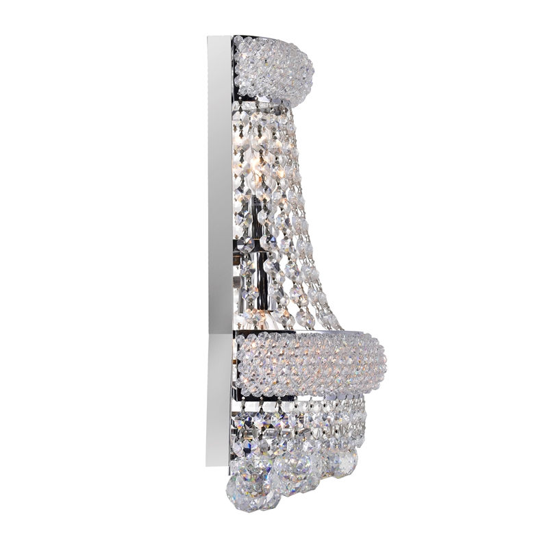 CWI Lighting Empire 3 Light Transitional Metal Wall Sconce in Chrome