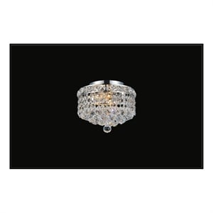 CWI Lighting Luminous 2 Light Transitional Metal Flush Mount in Chrome