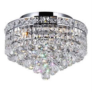 CWI Lighting Luminous 3 Light Transitional Metal Flush Mount in Chrome