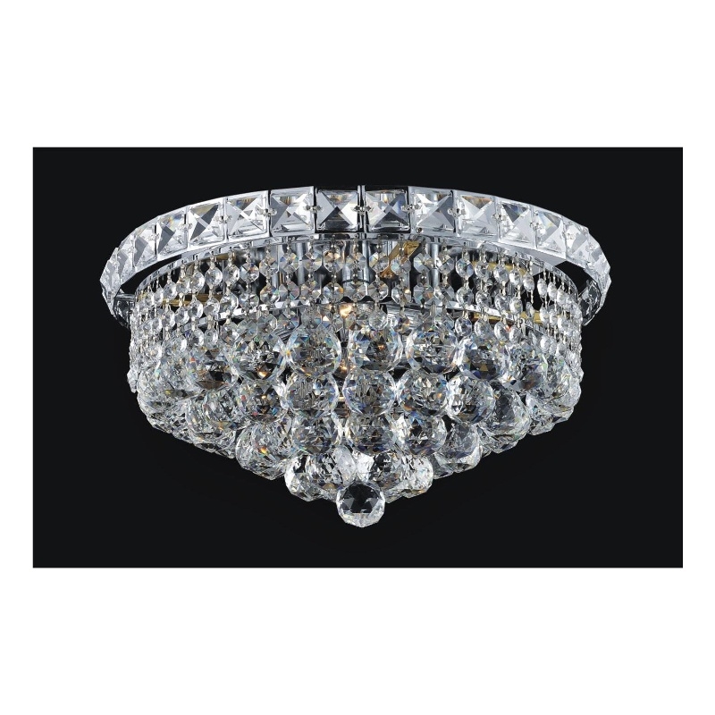 CWI Lighting Luminous 4 Light Transitional Metal Flush Mount in Chrome