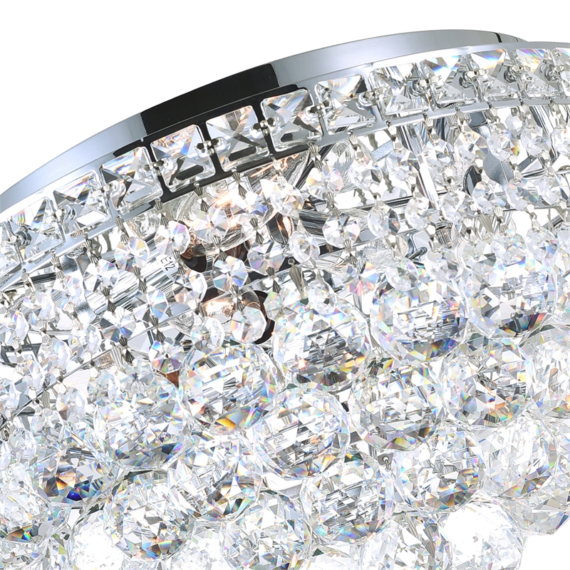 CWI Lighting Luminous 5 Light Transitional Metal Flush Mount in Chrome