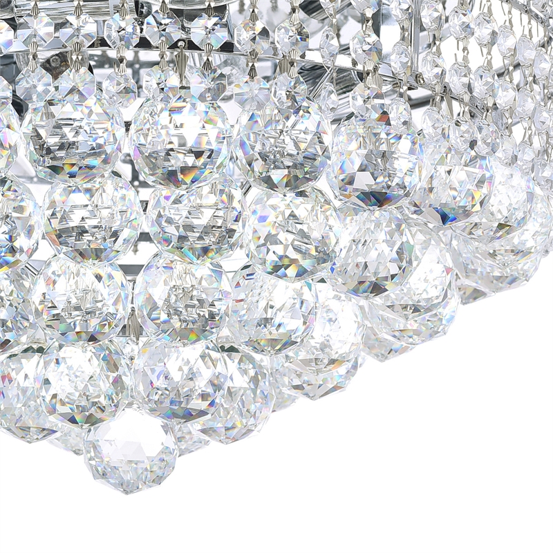 CWI Lighting Luminous 5 Light Transitional Metal Flush Mount in Chrome