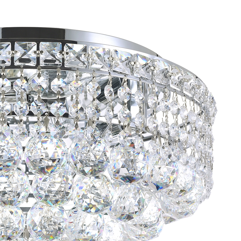 CWI Lighting Luminous 5 Light Transitional Metal Flush Mount in Chrome