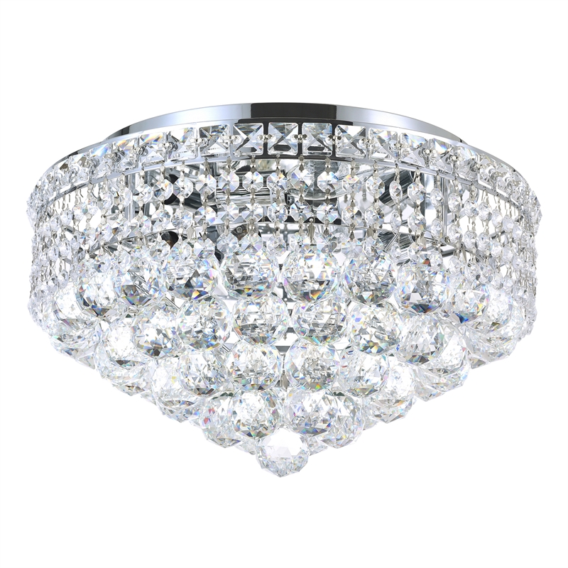 CWI Lighting Luminous 5 Light Transitional Metal Flush Mount in Chrome