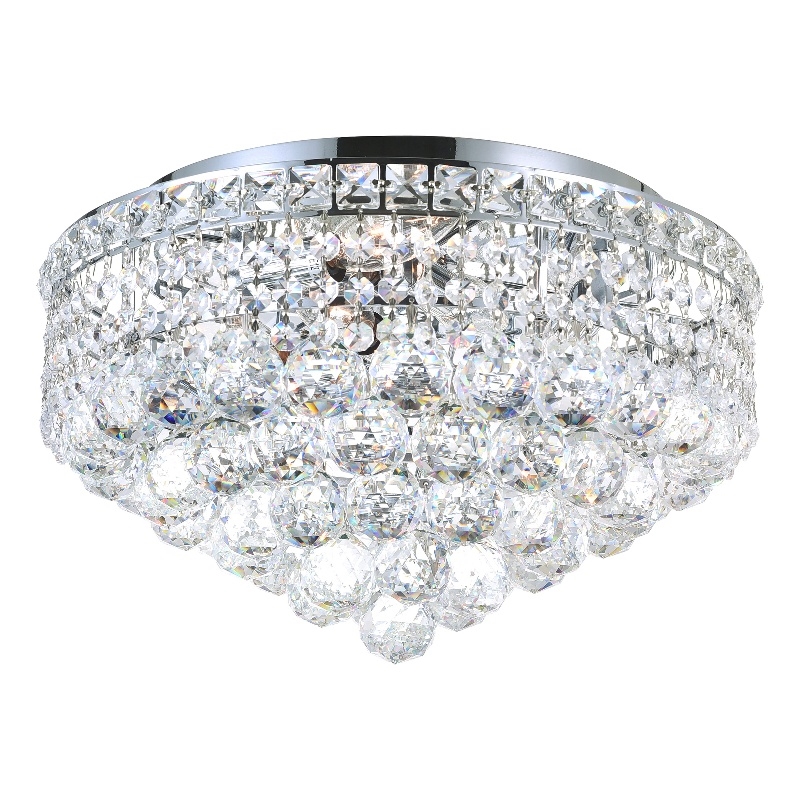 CWI Lighting Luminous 5 Light Transitional Metal Flush Mount in Chrome