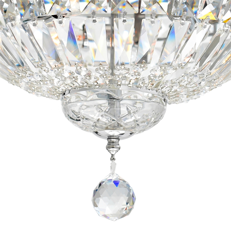 CWI Lighting Stefania 3 Light Metal Bowl Flush Mount in Chrome